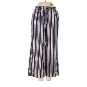 American Eagle Outfitters Blue Striped Hi-Rise Wide Leg Cropped Pants Size 6
